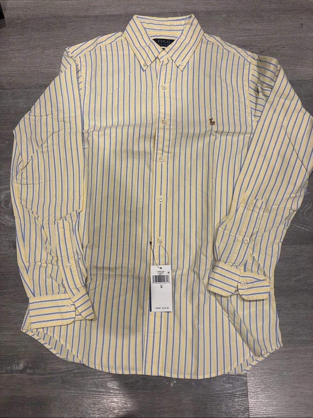 Polo by Ralph Lauren Yellow and Blue Striped Button-Down Shirt